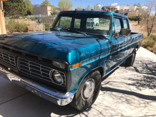 1974 Teal Ford F-100 Extended Cab Pickup