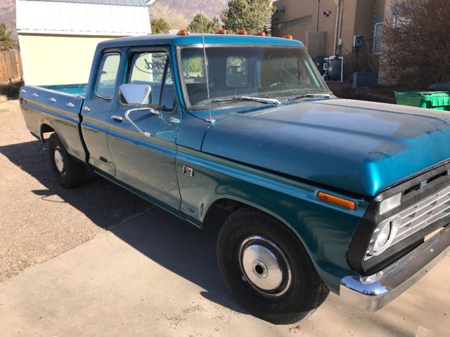 1974 Teal Ford F-100 Extended Cab Pickup