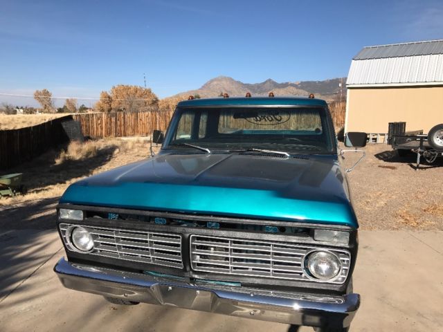 1974 Teal Ford F-100 Extended Cab Pickup