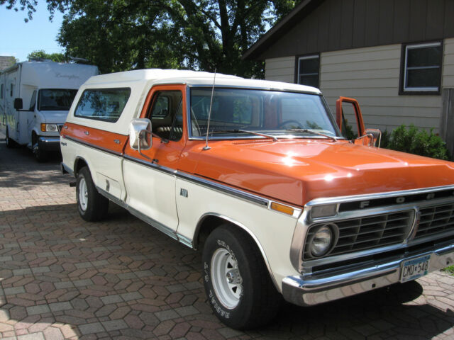 1974 Tangerine and White Ford F-100 Standard Cab Pickup