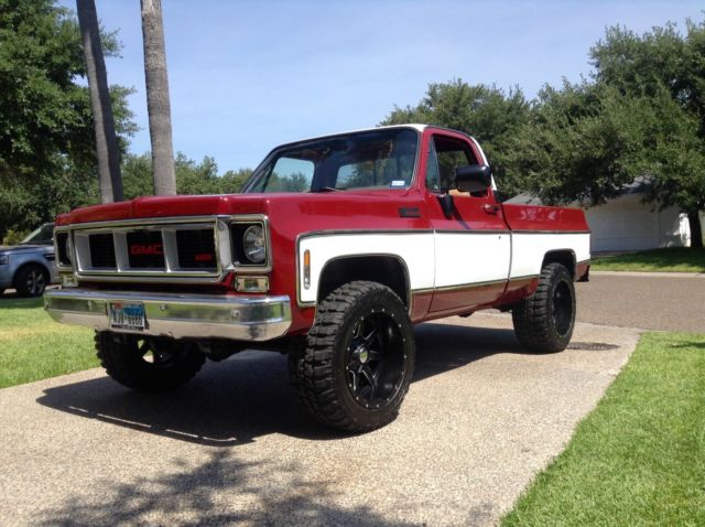 1974 Burgundy with White Chevrolet C-10 Swb