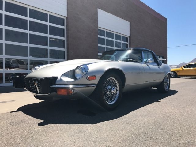 1974 Silver Jaguar E-Type Convertible