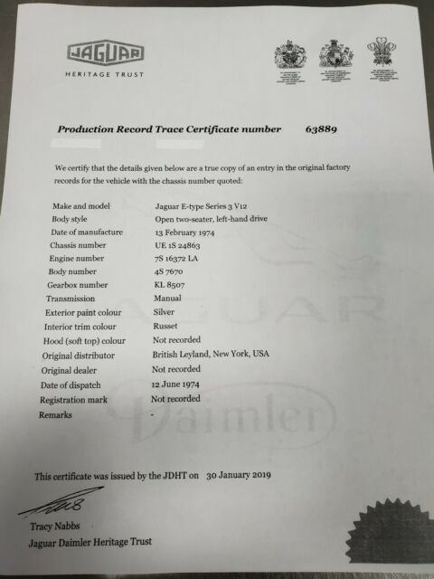 1974 Jaguar E-Type Convertible