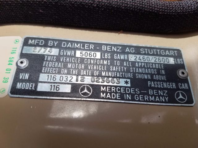 1974 Beige Mercedes-Benz 400-Series Sedan