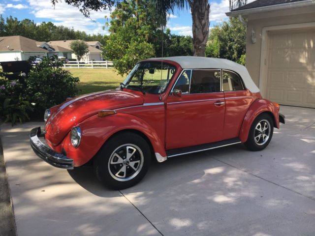 1974 Red Volkswagen Super Beetle Convertible