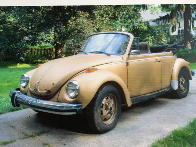 1974 gold Volkswagen Beetle - Classic Convertible