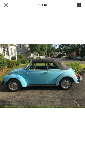 1974 Blue Volkswagen Beetle - Classic Convertible