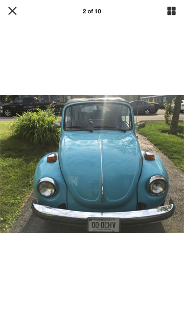 1974 Blue Volkswagen Beetle - Classic Convertible