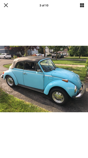 1974 Blue Volkswagen Beetle - Classic Convertible