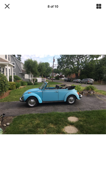 1974 Blue Volkswagen Beetle - Classic Convertible
