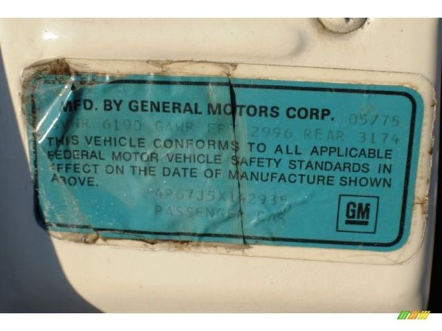 1975 White Buick LeSabre Convertible