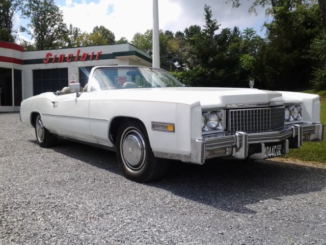 1975 White Cadillac Eldorado Convertible