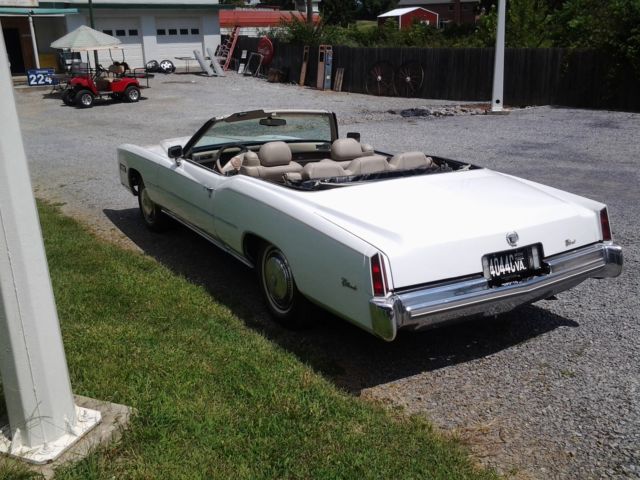 1975 White Cadillac Eldorado Convertible