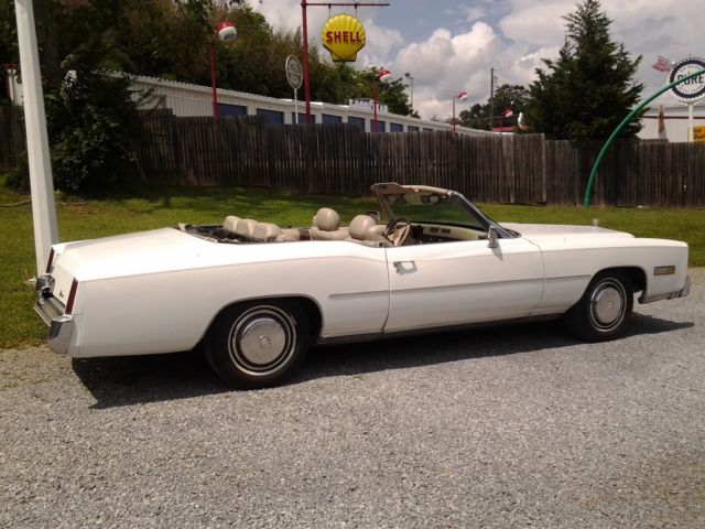 1975 White Cadillac Eldorado Convertible