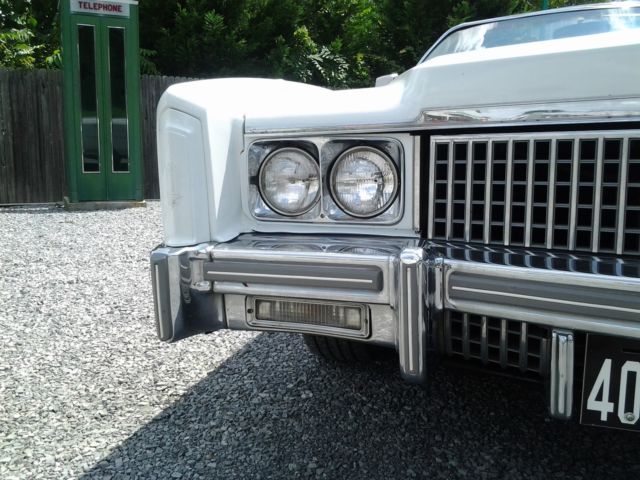 1975 White Cadillac Eldorado Convertible