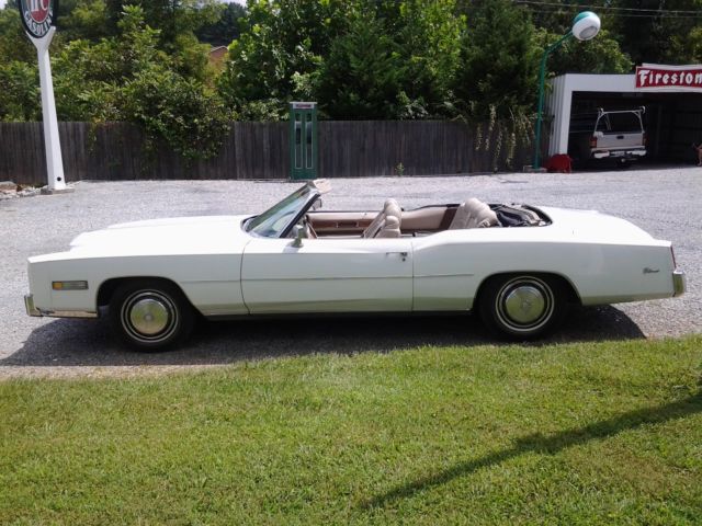 1975 White Cadillac Eldorado Convertible