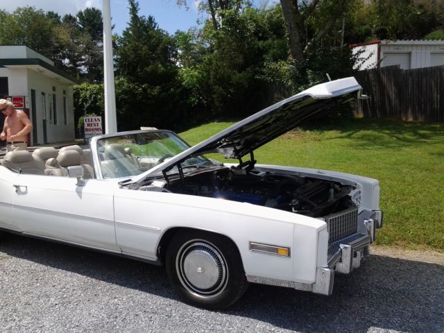 1975 White Cadillac Eldorado Convertible
