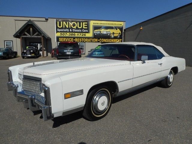 1975 White Cadillac Eldorado Convertible