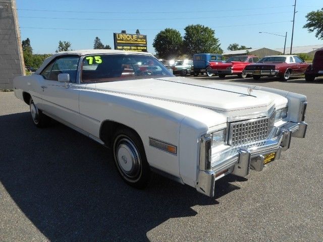 1975 White Cadillac Eldorado Convertible