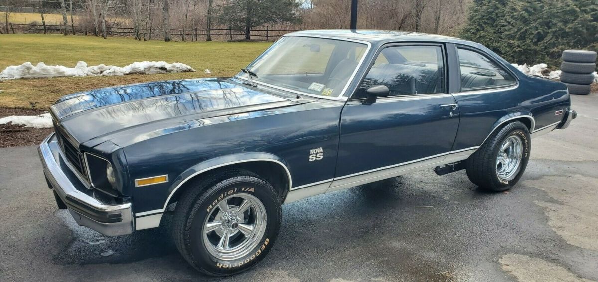 1975 Blue Chevrolet Nova Coupe