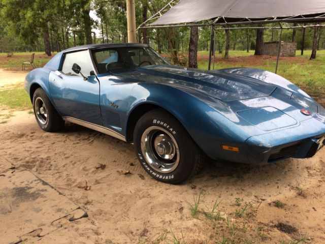 1975 Blue Chevrolet Corvette