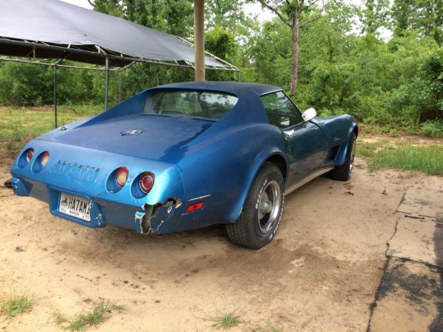 1975 Blue Chevrolet Corvette