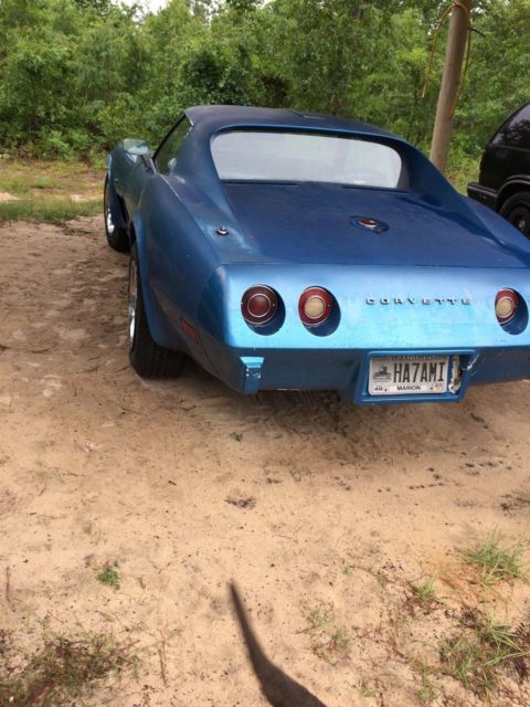 1975 Blue Chevrolet Corvette