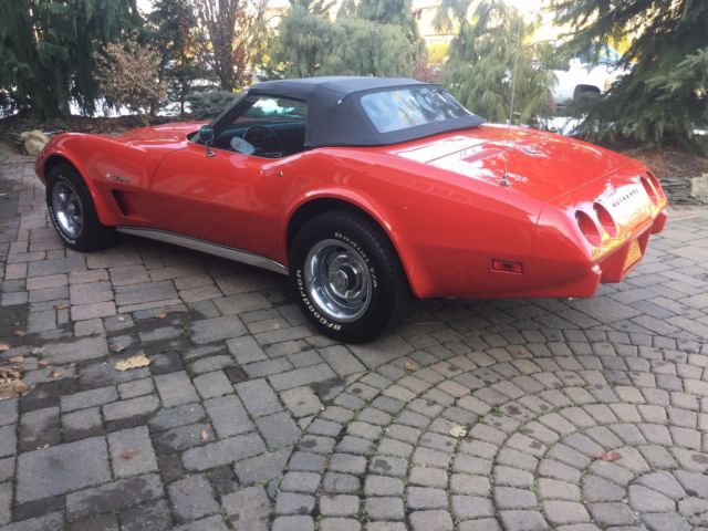 1975 Red Chevrolet Corvette Convertible