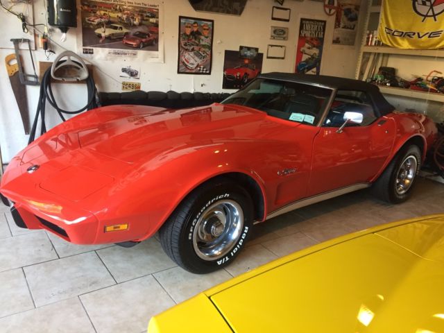 1975 Red Chevrolet Corvette Convertible