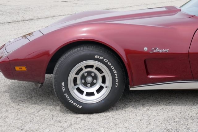 1975 Burgundy Chevrolet Corvette Convertible
