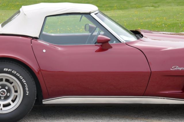 1975 Burgundy Chevrolet Corvette Convertible
