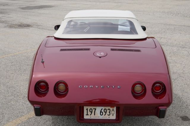 1975 Burgundy Chevrolet Corvette Convertible