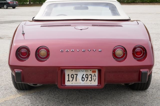 1975 Burgundy Chevrolet Corvette Convertible