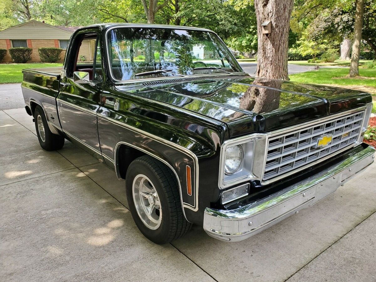 1975 Black Chevrolet Silverado Pickup