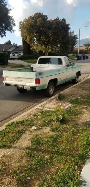 1975 Teal/ white Chevrolet C-10 Standard Cab Pickup