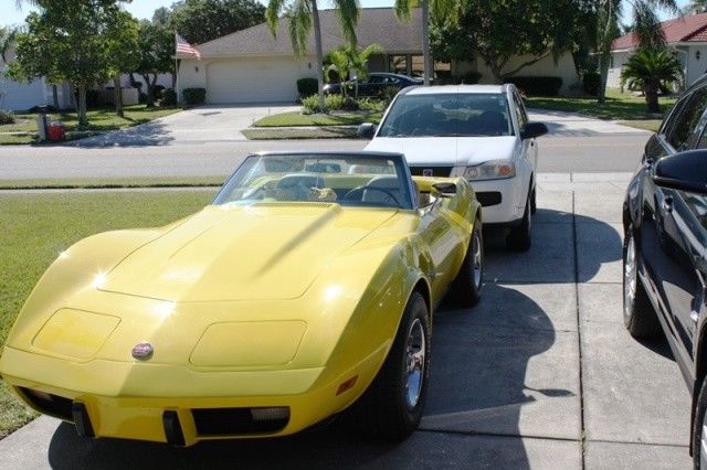 1975 Yellow Chevrolet Corvette Convertible
