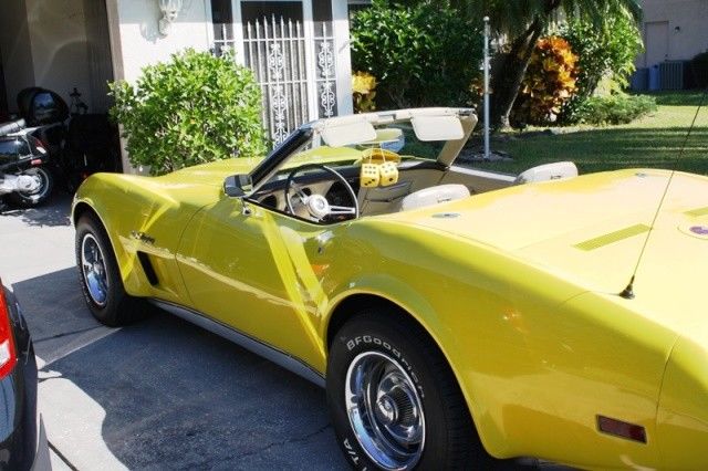 1975 Yellow Chevrolet Corvette Convertible