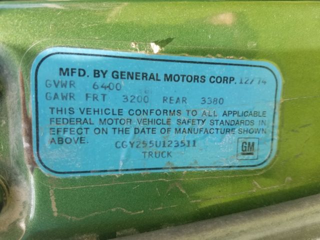 1975 Green Chevrolet G20 Van Van