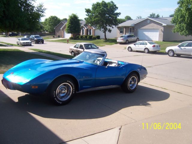 1975 Blue Chevrolet Corvette Convertible