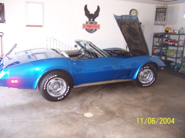 1975 Blue Chevrolet Corvette Convertible