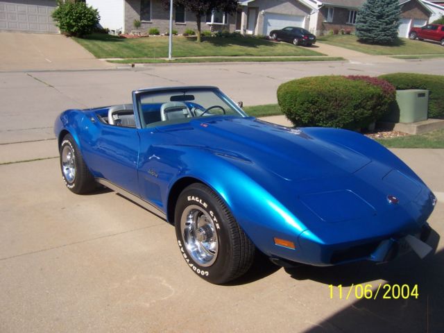 1975 Blue Chevrolet Corvette Convertible