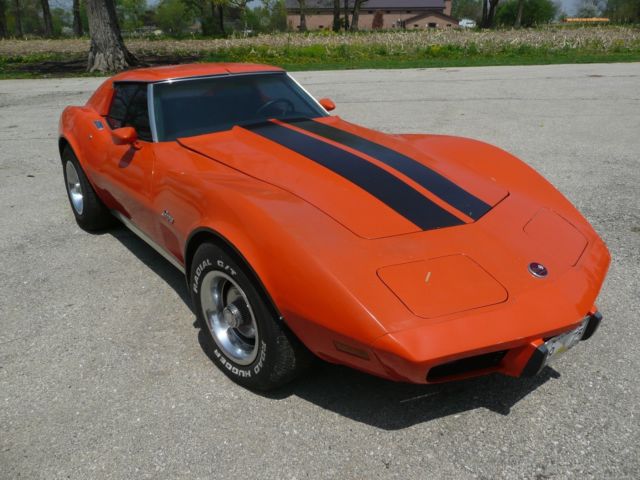1975 Orange Chevrolet Corvette Convertible