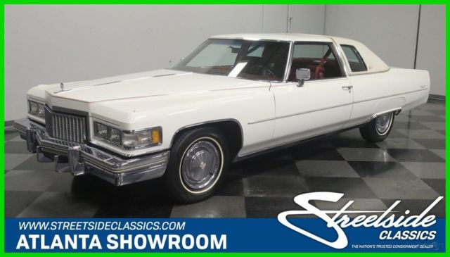1975 White Cadillac Coupe Deville