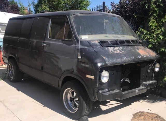 1975 Black Dodge Van UTILITY