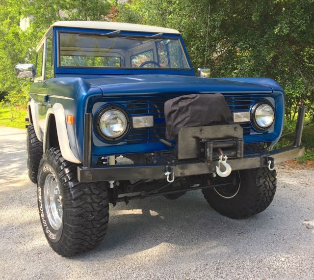 1975 Blue Ford Bronco Hard Top Convertible