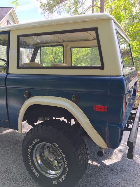 1975 Blue Ford Bronco Hard Top Convertible