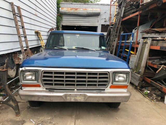 1975 Blue Ford F-150 Extended Crew Cab Pickup