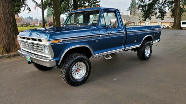1975 Blue Ford F-100 Standard Cab Pickup