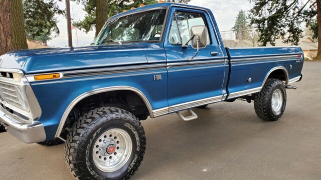 1975 Blue Ford F-100 Standard Cab Pickup