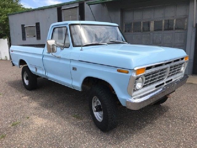 1975 Blue Ford F-250 Standard Cab Pickup